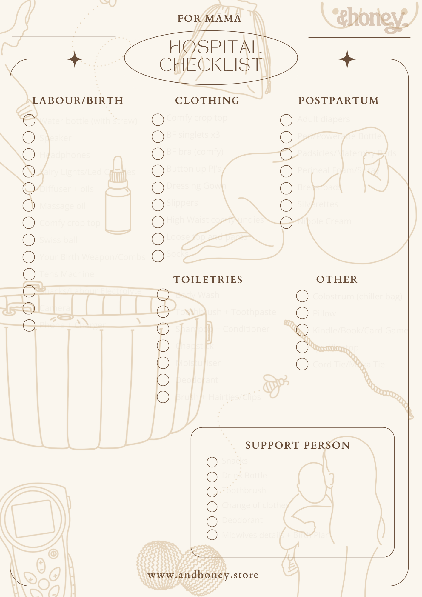 FREE Hospital Bag Checklist