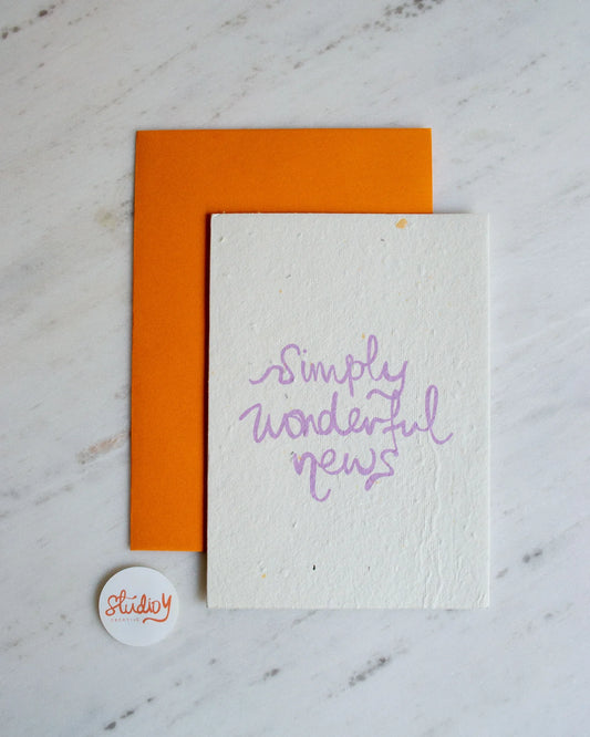 Simply Wonderful News - Plantable Card