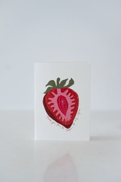 Midwife Thank You Card - Strawberry