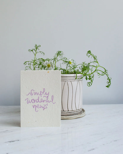 Simply Wonderful News - Plantable Card